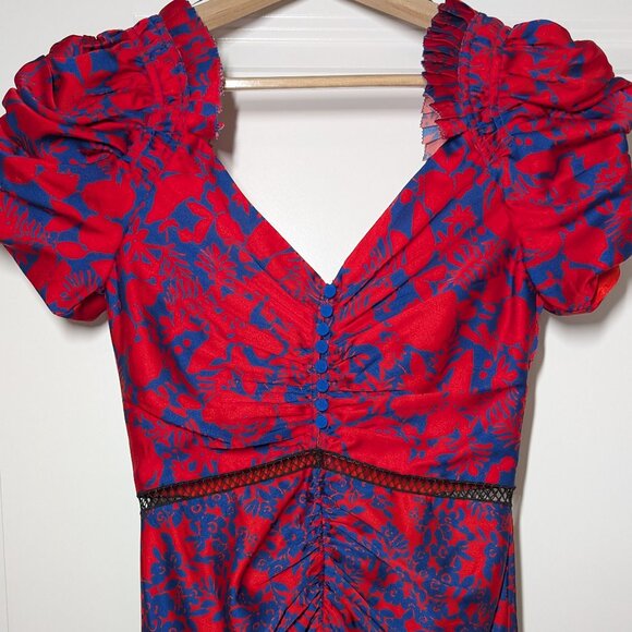 Self Portrait womens red blue black dress